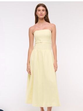 Abercrombie premium linen strapless dress